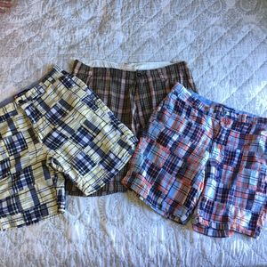 3 pair of plaid shorts